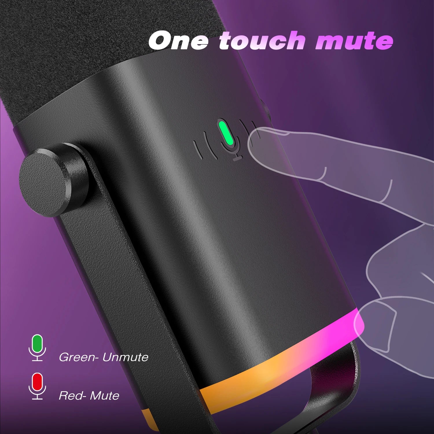 FIFINE USB/XLR Dynamic Microphone - Touch Mute, Headphone Jack, I/O Controls