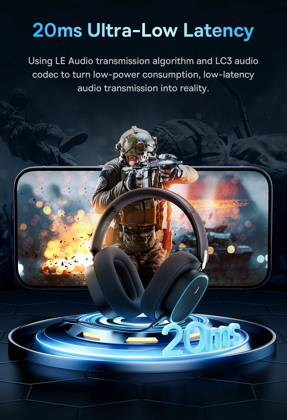 Baseus Gaming Headphones - Dual-Mode Wireless 40mm Driver, 40H Playback with ChatMix
