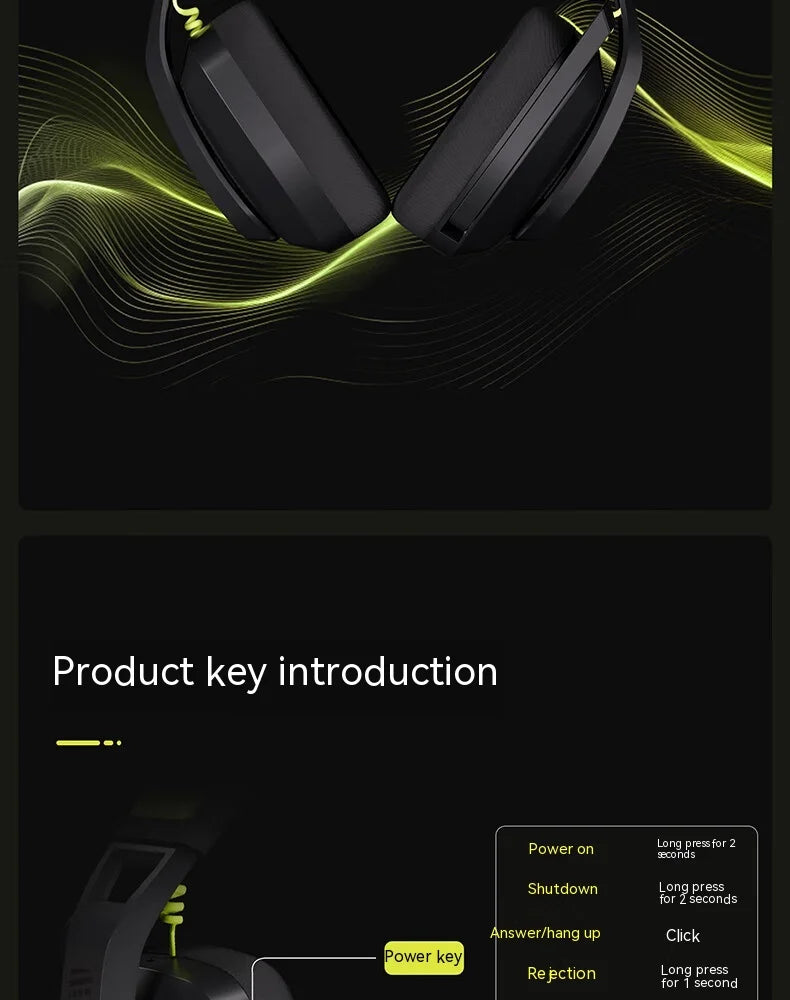 Siren Wireless Gaming Headset - Low Latency, Bluetooth 5.3 & 2.4G, FPS Optimized, Lightweight