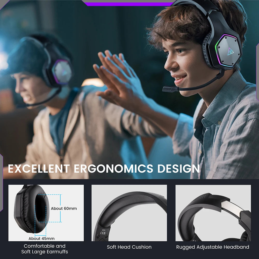 EKSA E1000 WT – Ultra-Low Latency Wireless Gaming Headset with 7.1 Surround Sound